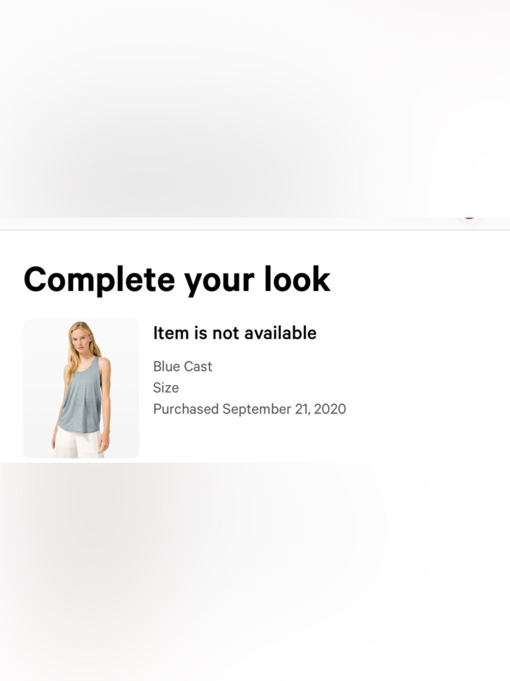 Lululemon Blue Cast tank top size 8